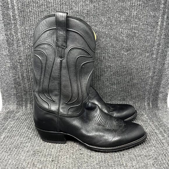 Tecovas The Cartwright Midnight Western Cowboy Boots Black Leather Mens 12 EE - Picture 1 of 8